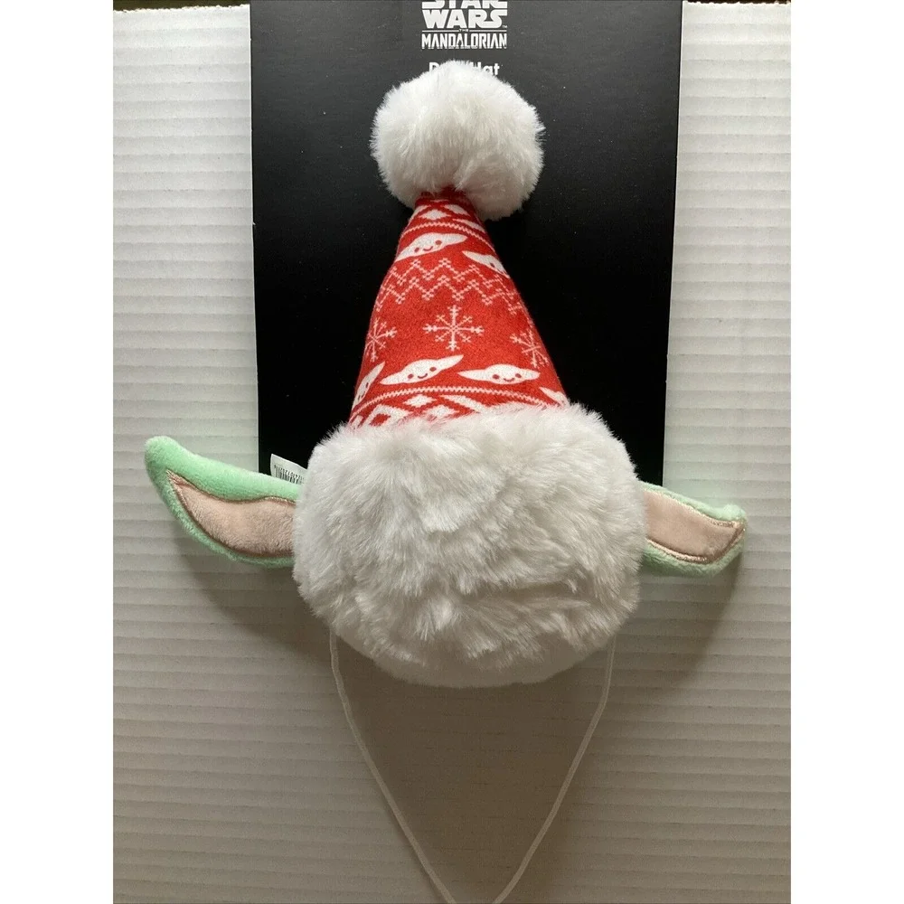 Star Wars Mandalorian Yoda Ears‎ Christmas Santa Dog Hat New One Size Fits Most